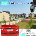 SOLIOM 5MP Security Camera Outdoor with 10X Optical Zoom, 4G LTE Cellular Security Cameras for Home Security with Battery & Solar Powered, Human Detection, Spotlight Color Night Vision, NEW S600-C10X