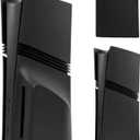 5PCS Face Plates Cover for PS5 Pro Disc and Digital Edition, Matte FacePlate Shell Accessories Compatible with PlayStation 5 Pro Protective Panel (Black)