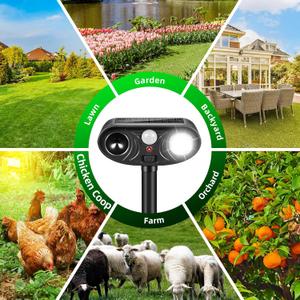 2026 New Animal Repellent Outdoor Squirrel Raccoon Sonic Fortress Pro Deer Repellent Devices with Light for Garden, Motion Activated Cat Deterrent to Scare Rabbit Skunk Fox Dog for Farm Yard (2)