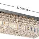 Saint Mossi 22010 5-Lights Modern K9 Crystal Chandelier, Island Design, Flush Mount Ceiling Light, H9 x W10 x L31, Clear Crystal & Pearl Black Finish