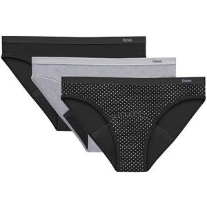 Hanes Women's Comfort, Bikini, Super Leaks Post-partum & Period Underwear, 3-Pack XL