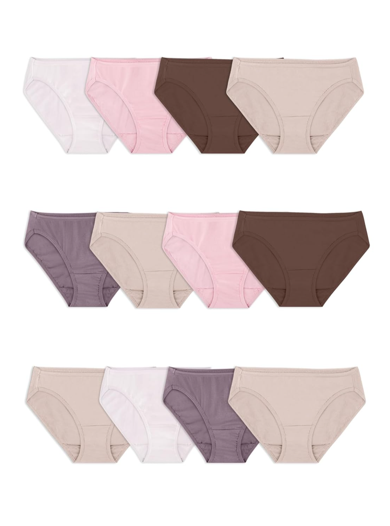 Fruit of the Loom Women's Eversoft Cotton Underwear Multipacks, Tag Free & Breathable, Plus Size 7