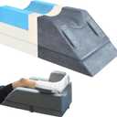 KingPavonini 4-Height Adjustable Leg Elevation Pillows for After Surgery, Injuries, or Rest, Memory Foam Leg Pillows for Sleeping with 3 Handles and Insert Pad, Washable Velvet Cover,Single Leg (Standard), Grey