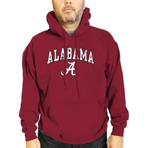 Campus Colors Long Sleeves NCAA Adult Arch & Logo Gameday Unisex Hooded Sweatshirt (Medium, Crimson)