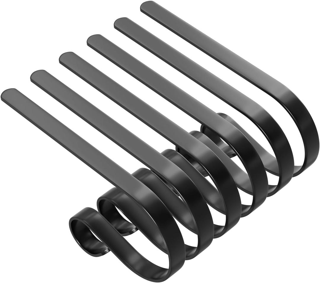 Christmas Stocking Holder for Mantle Non-Slip Adjustable Stand Metal Stocking Hangers Christmas Party Decoration Supplies (Black, 6 Pack)