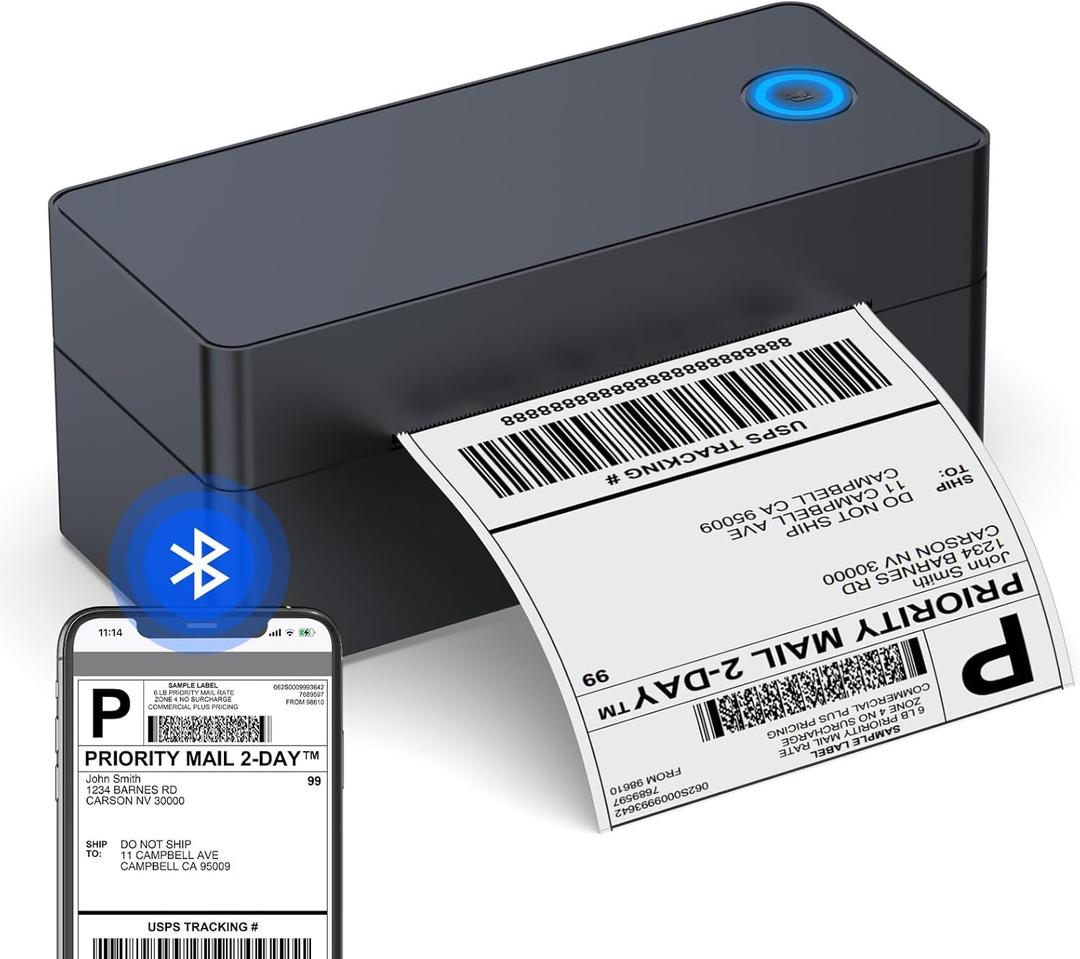 Shipping Label Printer, 4x6 Bluetooth Thermal Label Printer for Shipping Packages Small Business Mailing, Support iOS, Android, Mac, Windows, Chrome, Used for UPS, USPS, Etsy, Amazon, Navy Blue
