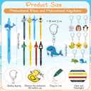 Landical 16 Sets Employee Appreciation Gifts Bulk,Back to School Gifts Positive Pens with Inspirational Keychain and Pun Cards Thank You Gift for Coworker Office Staff Team Student (Smart Animal)