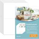 MaxGear Postcards Blank Printable Postcards Paper, Thank You Card for Laser and Inkjet Printer, Heavyweight Perforated Cardstock, 4 Printable Cards/Sheet, 100 Christmas Gift Cards, 4.25" x 5.5"