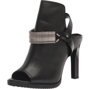 DKNY womens Bina Peep Toe Heeled Bootie (Black)