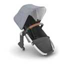UPPAbaby RumbleSeat V2+ Second Lower Seat/Compatible with Vista V2 and Vista V3 / Adapters, Bumper Bar, Bug Shield Included/Gregory (Blue Mlange/Silver Frame/Saddle Leather)