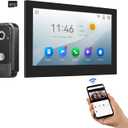 Wifi Wired Video Doorbell System (Wiring Required), 10 Inch High-Definition Monitor +Ring Camera, Support Two-Way Intercom Tuya APP Remote Control & 1080P IR Night Vision for Villa Home Apartment