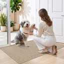 DEXI Thin Door Mat Indoor Entrance 36x56, Non Slip Entryway Mat, Beige