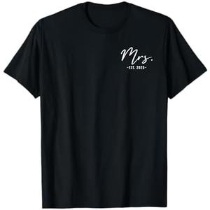 Mrs Est. 2025 Just Married Wedding Wife Matching Mr & Mrs T-Shirt XL