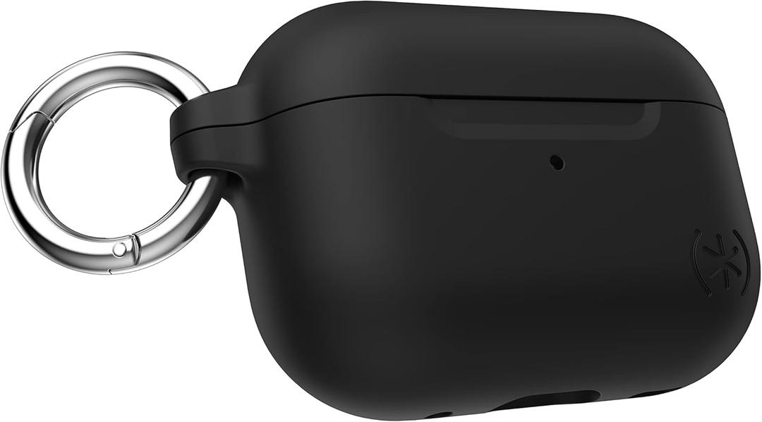 Speck Products Presidio W/Soft Touch for Airpods Pro 2nd/1st Generation Case, Black/Bright Silver