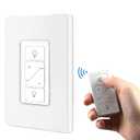 Humpptom Dimmer Switch, Remote Light Switch with Wireless Remote Control, Single Pole Smart Wireless Light Switch Support 2.4G&5G Compatible with Alexa