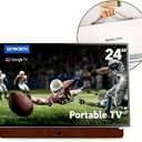 Skyworth 24-Inch Portable Smart Display with Battery Operated, 1080P FHD, HDR10, Dolby Audio, Chromecast, Bluetooth, Google TV Great, Game Day Parties, RV Travel, and Soccer Nights