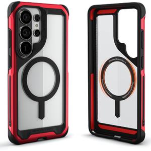 Ghostek Atomic Slim Samsung Galaxy S26 Ultra Case MagSafe Compatible, Magnetic Clear Heavy Duty Metal Cover Designed for 2026 S26Ultra (6.9") (Red)