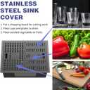 Black Kitchen Sink With Dual Cover,24"x18" Stainless Steel Undermount Single Bowl Kitchen Sink Built-in Ledge Drop In Workstation Sink Fully Covering Sink To Create Temporary Workspace/Drainage Area