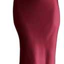 PRETTYGARDEN Women's Midi Satin Dress One Shoulder Spaghetti Strap Backless Ruched Summer Bodycon Dresses , S