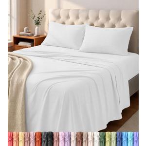 Utopia Bedding Queen Sheet Set - Heavy-Duty Jersey Knit 4-Piece - Soft, Durable Cotton for Home, Hospitality, and Healthcare (White)