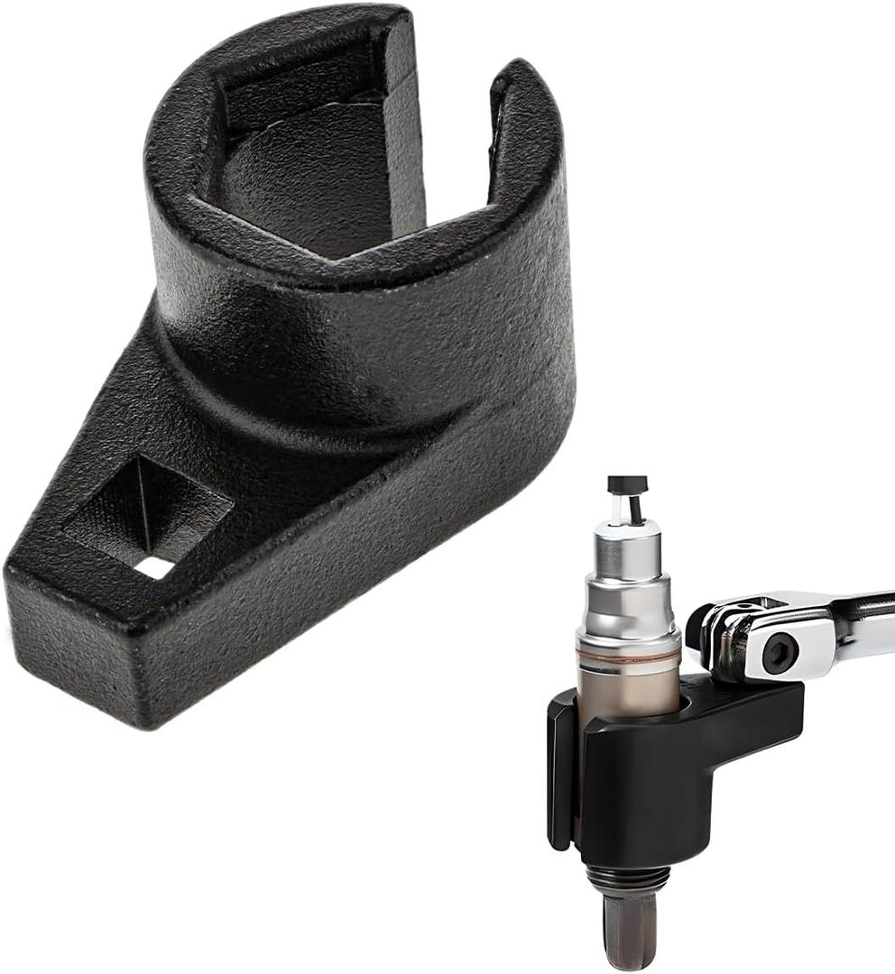 Wevdn Oxygen Sensor Socket, 3/8-Inch Drive by 7/8-Inch 22mm, Offset 6-Point, Automotive Oxygen Sensor Remover Tool