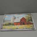 Barn Framed Wall Art Decor: Old Rustic Red Barn Picture Western Silo Farmhouse Wooden Painting Country Landscape Artwork for Bedroom Kitchen 16'' x 11''