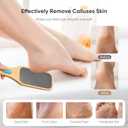 2 x Glass Foot File for Callus Removal, Foot Scrubber for Dead Skin, for Smooth, Silky Feet, with Anti-Slip Handle