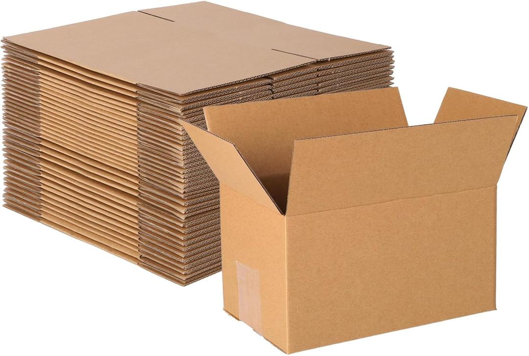40 pack 7x5x4 inch Cardboard Box Mailers, Kraft Corrugated mailer Small Shipping Boxes For Small Business, Mailing Packing and Storage