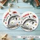 9 x 2025 Ceramic Dolphin Christmas Ornaments - Cute Dolphin Gifts for Women Men, Animal Lovers Gifts for Friends, Dolphins Animal Ornaments for Christmas Tree Decorations, Xmas Hanging Decor