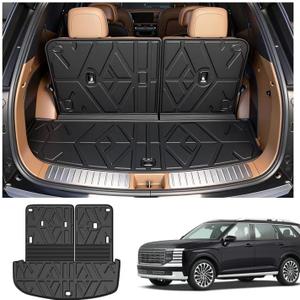PWY Cargo Mat Replacement for 2026 Hyundai Palisade 7/8 Seat (Only Gas), All Weather TPE Cargo Liner with Backrest Mat for Hyundai Palisade Trunk