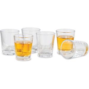 Oggi Shot Glasses w/Heavy Base, Set 6 - Real Glass Shot Glass Set, Cool & Classic Design, Ideal Groomsmen Gifts, Tequila Shot Glasses, Bachelor Party Favors for Men - 1.5oz / 44ml (Clear)