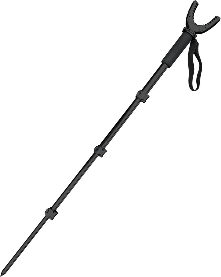 AUSCAMOTEK Aluminum Monopod for Hunting and Photography - Lightweight Collapsible Shooting Stick with 360 Swivel Yoke for Rifle Crossbow and Camera Support
