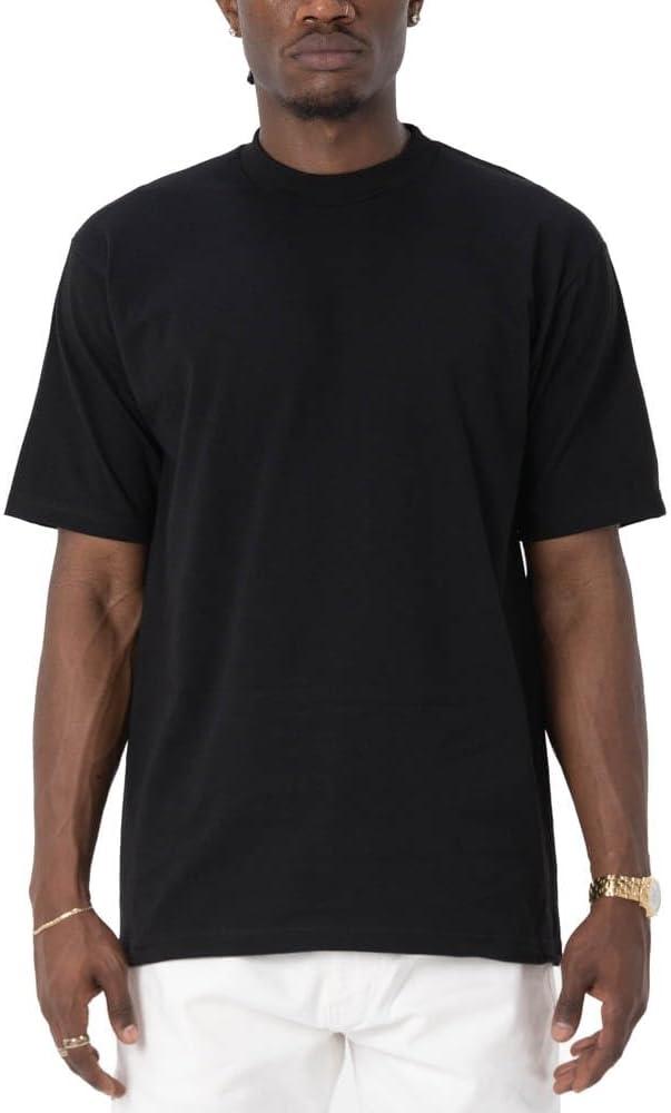 Pro Club Men's Heavyweight Cotton Short Sleeve Crew Neck T-Shirt (7X-Large, Black)