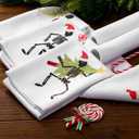 Breling 6pc Gothic Christmas Decor Kitchen Towels Funny Skeleton Dish Hand Towels Winter Xmas Holiday Kitchen Decor Christmas Stuffed Stocking Gift Home Decoration