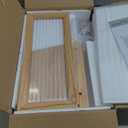 Bread Box for Kitchen Countertop Large Bread Box Farmhouse Bread Container Bread Storage with Window Bread Holder (Natural Wood)