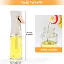 Oil Sprayer for Cooking, 220ml olive oil sprayer, oil spray bottle for Air Fryer, oil mister for Baking, Salad Dressings, Grilling (Glass Bottle, 220ml/7.4 oz) (White)