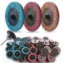 Premium Quick Change Surface Conditioning Discs, 2-Inch 3 Grit Nylon Non-Woven Disc, 1/4 Inch Roll Lock Holder for Die Grinder, Surface Striping, Grinding, Polishing, Fast Finishing