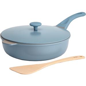 Goodful All-in-One Pan, Multilayer Nonstick, High-Performance Cast Construction, Multipurpose Design Replaces Multiple Pots and Pans, Dishwasher Safe Cookware, 11-Inch, 4.4-Quart Capacity, Blue Mist