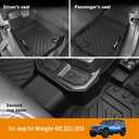 for 2021-2025 2026 Jeep Wrangler JL 4XE Floor Mats Cargo Liner and Backrest Mat All Weather TPE Rubber Protection Mat Accessories (Only for Jeep Wrangler JL 4XE Full Set)