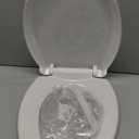 JINGZE Elongated Toilet Seat Slow Close, Quiet Toilet Seat Cover with Never Loosen Durable Toilet Seat Lid Easy to Install & Clean, Polypropylene (PP), White (Elongated 18.5")