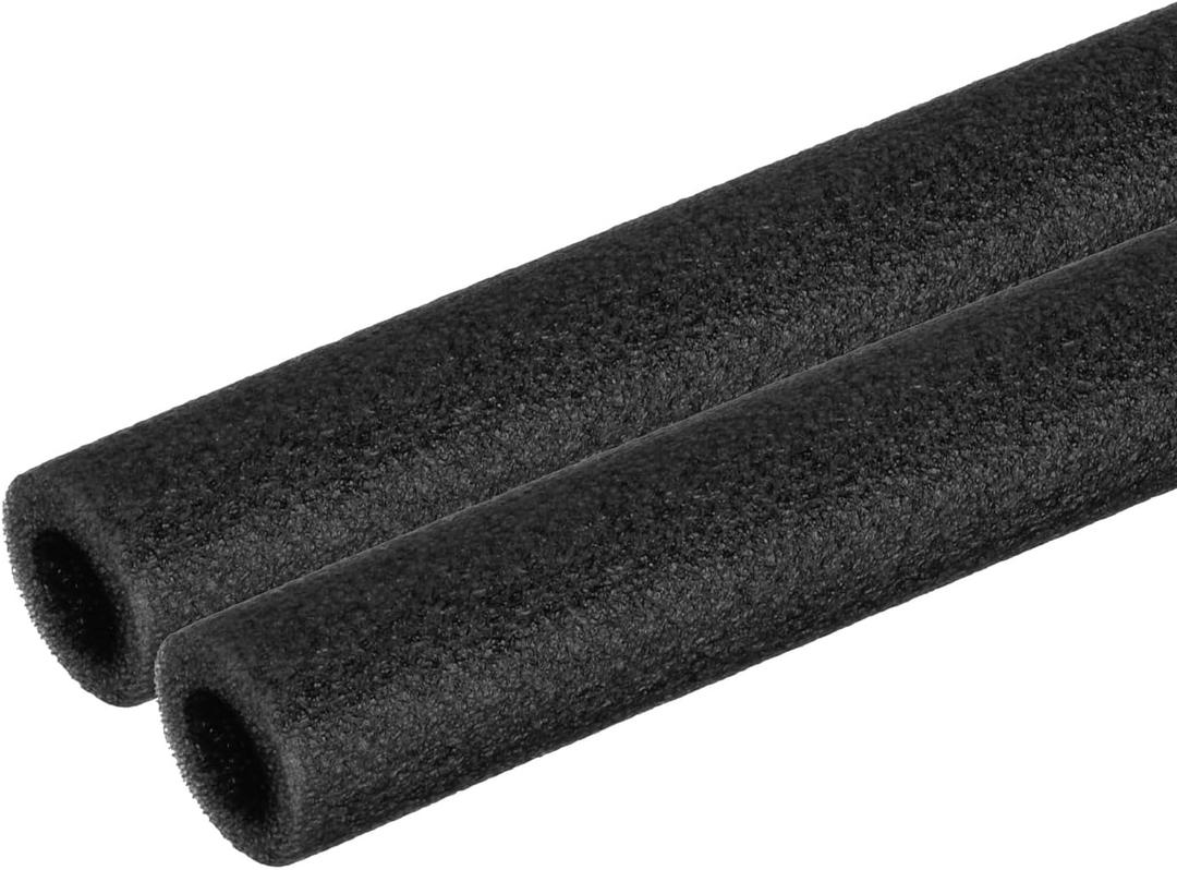 PATIKIL 2 Pcs Pipe Insulation Foam Tube, Heat Preservation Foam Pipe Tubing Covers 3/8" (10mm) ID x 3.3FT x 13/16" OD for Handle Heat Water Pipe Freeze Protection, Black