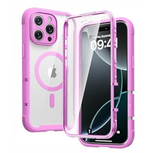 Diaclara Designed for iPhone 16 Pro Case, Full Body Rugged with Touch Sensitive Anti-Scratch Screen Protector, Compatible with MagSafe, Soft TPU Bumper Case for iPhone 16 Pro 6.3'', Pink