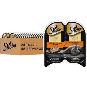 Sheba Perfect Portions Wet Cat Food Cuts in Gravy with Roasted Chicken Entree, 2.6 oz. Twin-Pack Trays (24 Count, 48 Servings)