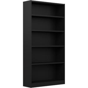 Bush Furniture Universal Tall 5 Shelf Bookcase in Black, Vertical Storage and Display Bookshelf for Home Office or Living Room Organization