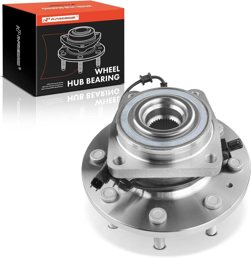 A-Premium Front Wheel Bearing and Hub Assembly with ABS & 8-Lug Compatible with Chevy Silverado 2500HD/3500HD 2011-2019 & GMC Sierra 2500HD/3500HD 2011-2019, 4WD and DRW