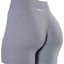 AUROLA Power Scrunch Butt Workout Shorts for Women Seamless Gym Shorts High Waist Tummy Control Yoga Biker Shorts,Fog Grey,XL