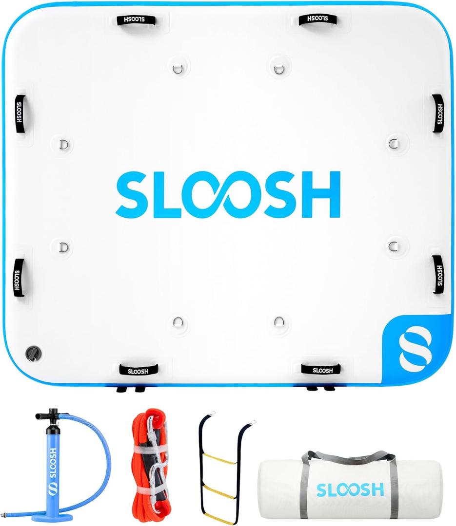 SLOOSH Inflatable Floating Dock, Inflatable Dock Floating Platform, Portable Air Dock Platform Fit for Pool, Lake, Beach with Non-Slip Surface, Size: 6Ft X 5Ft