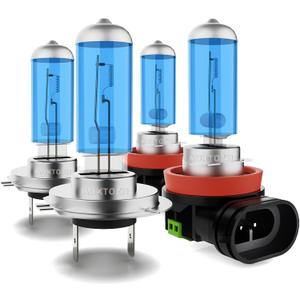 Headlight Bulbs Fit for 2014-2016 Kia Sorento,H7 H11 High Low Beam Light Bulbs,Halogen Headlights,300% Brightness,Plug and Play,6000K White,4 Pcs