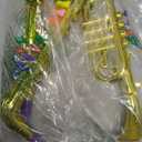 Set of 3 Musical Instruments for Kid Toddler Fake Plastic Preschool Music Toy Gift Non-Professional Toy Saxophone Trumpet and Clarinet Early Educational Teaching Songs Gifts for Children(Gold)