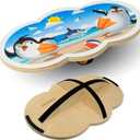 Wooden Balance Board Kids, Wobble Board For Balance, Balance Board Toddler Supporter, Balance Boards for Stability and Core Training (1. Penguin)
